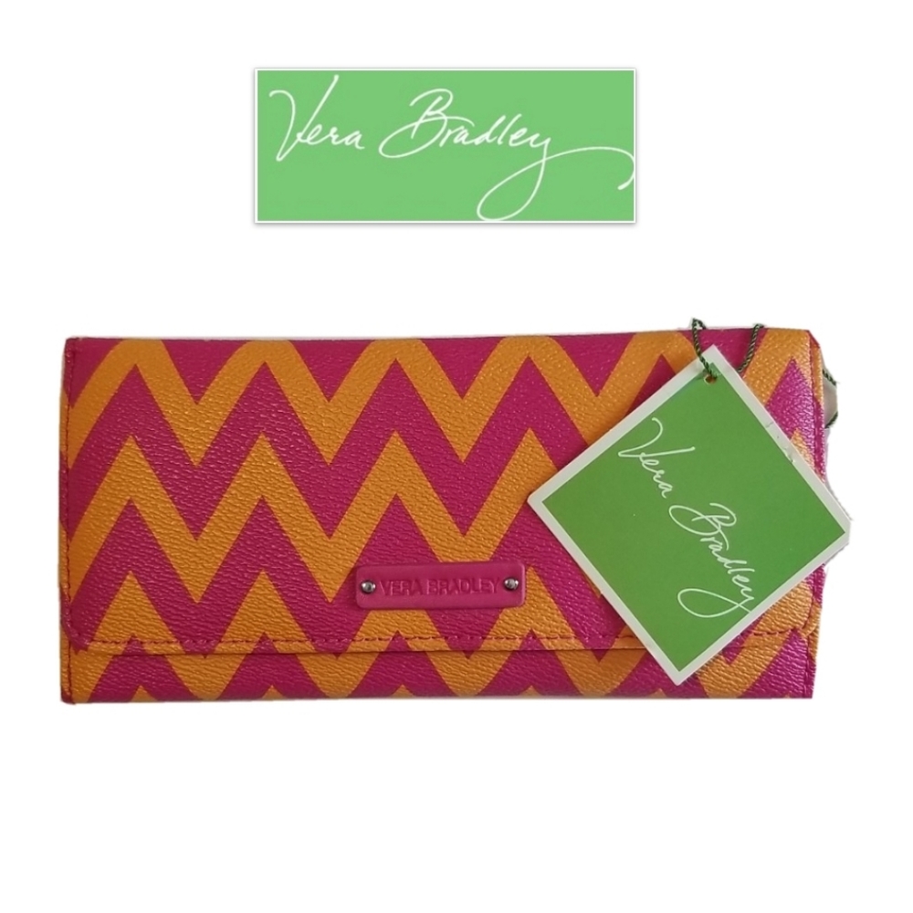 Vera Bradley Ziggy Zags Slim Coin Purse Wallet